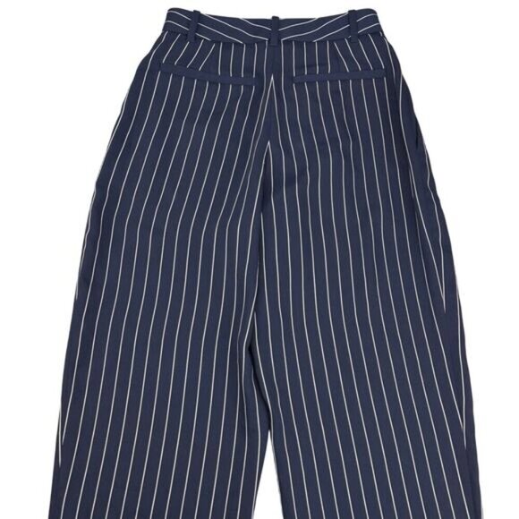 BABATON Aritzia Modesto Pinstripe Tapered Straight Leg Trouser Pant Sz 0 Blue - Picture 8 of 8